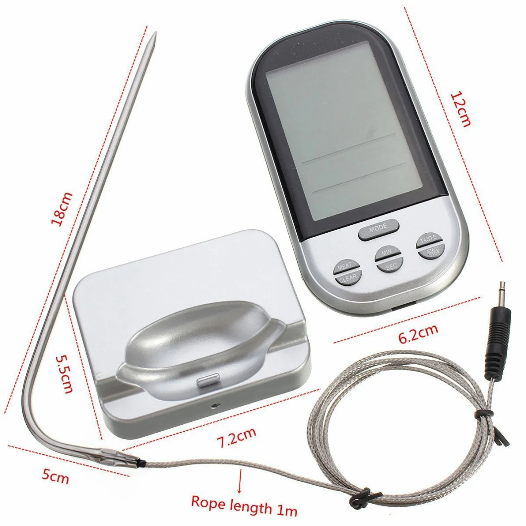 Barbecue Grill Temperature Monitor with Alarm Digital Wireless Bluetooth Cooking Thermometer Bl11777