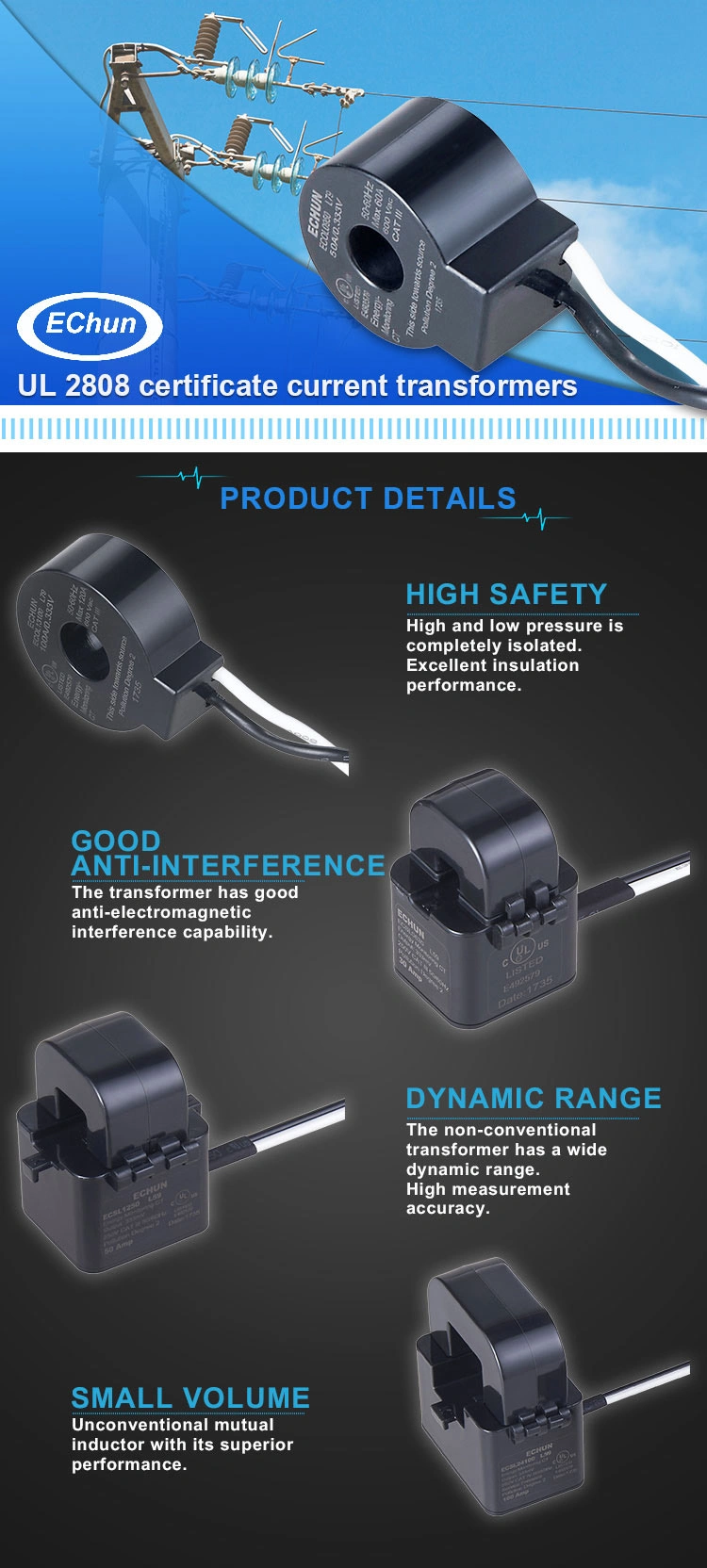 10mm 15A Hall Effect Sensor Split Core AC DC Current Sensor